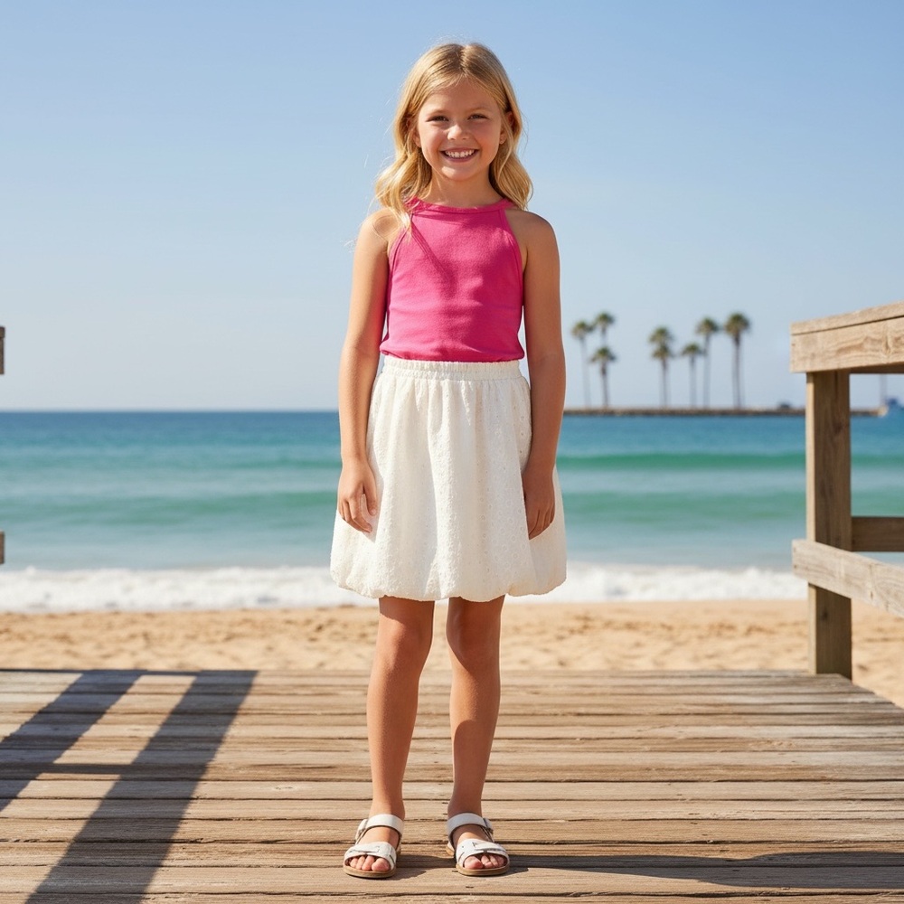 NWT Aqua by Bloomingdales Eyelet Bubble‎ Classic Vacation Summer Resortwear